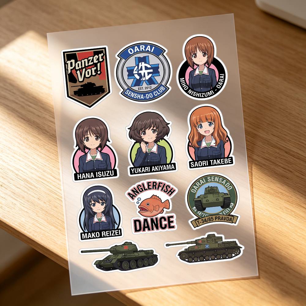 Laptop Accessories Kids - Anime Girls Und Panzer Motosiklet Çıkartmaları
