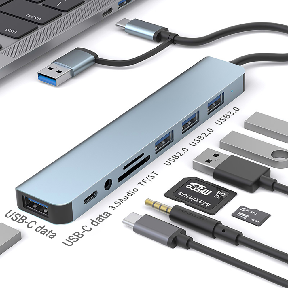 Laptop Accessories All In One - 9'u 1 arada Çift Kafalı USB