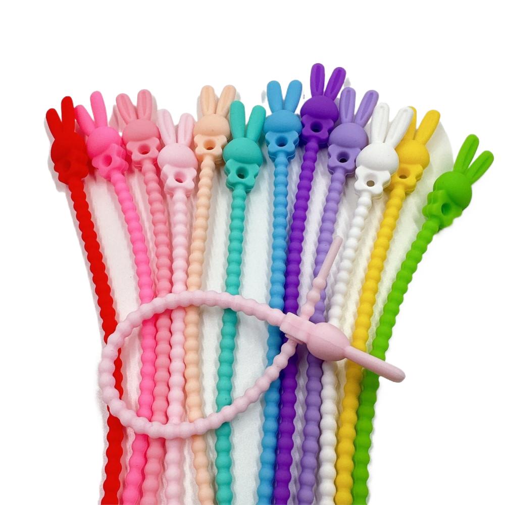 Cable Management Bag - 10 adet çiçek yıldız silikon kablo