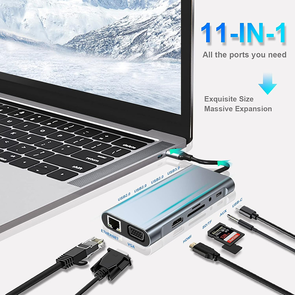 11'i 1 arada USB C Hub Thunder - Laptop Accessories Hub incelemesi ve fiyatı